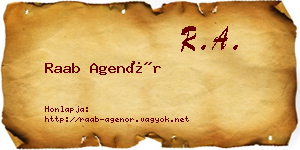 Raab Agenór névjegykártya